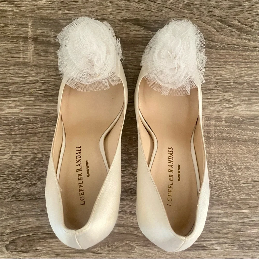 Loeffler Randal Satin Tulle Bridal Pumps - Picture 4 of 9